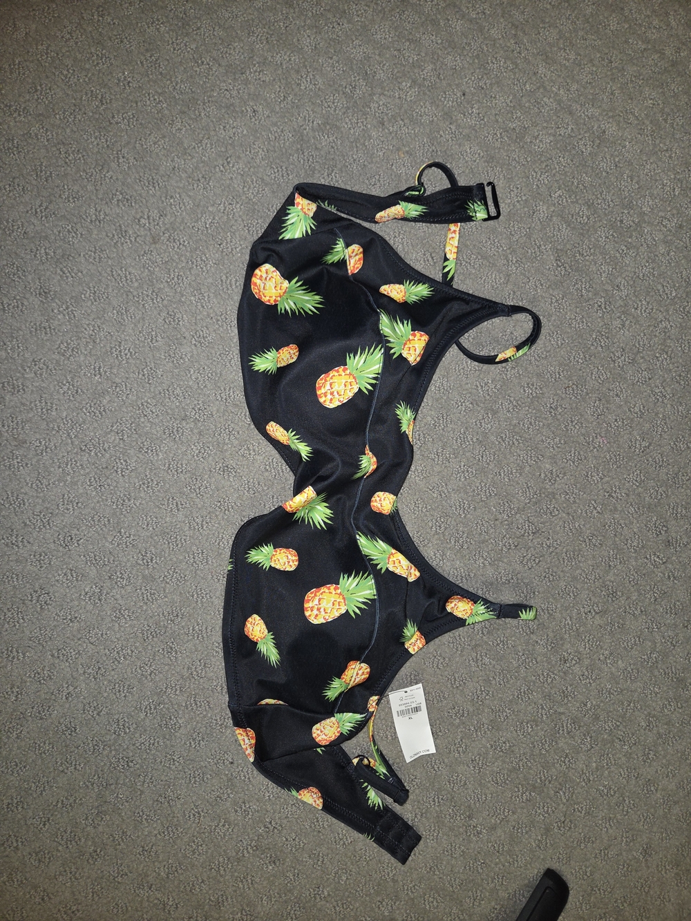 Old Navy Black Bikini Top with Pineapple Print